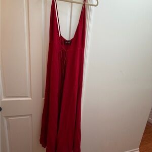 Reformation Red Maxi Open Front Top